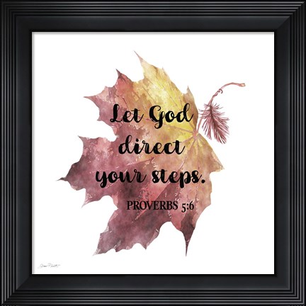 Framed Scripture Leaf - D Print