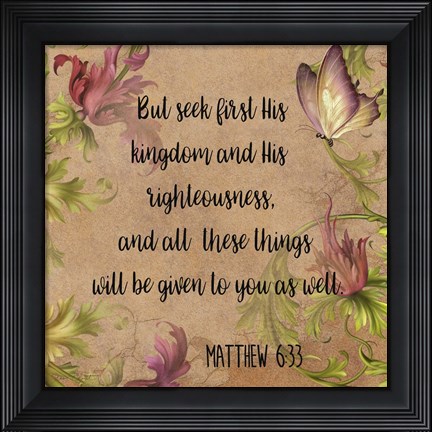 Framed Floral Bible Verse - A Print