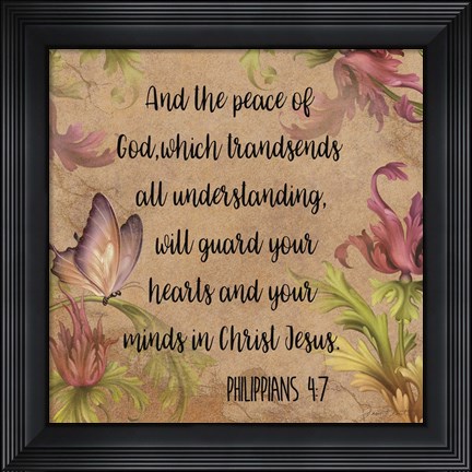 Framed Floral Bible Verse - B Print