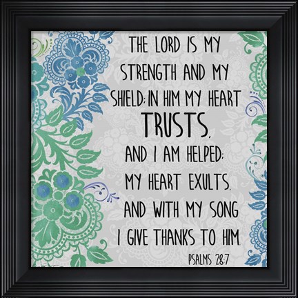 Framed Paisley Bible Verse - B Print