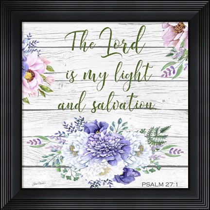 Framed Garden Florals Bible Verse - C Print