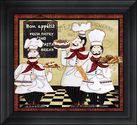 Framed Bistro French Chefs - A Print