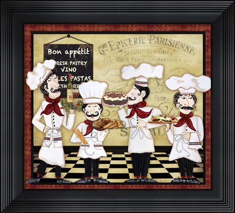 Framed French Chefs Print