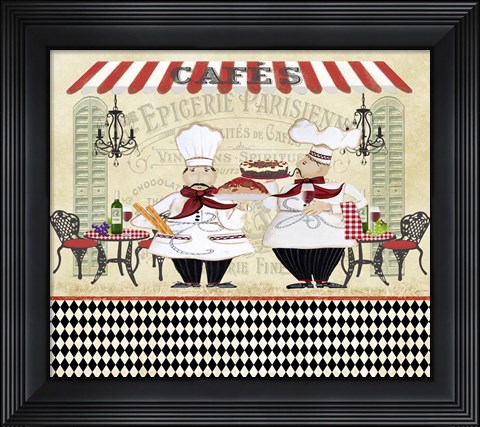Framed French Cafe Chefs - A Print
