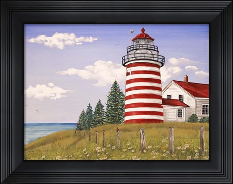 Framed Summer Lighthouse A Print