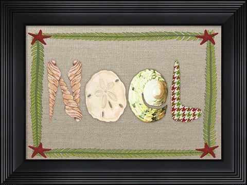 Framed Beachy Christmas - Noel Print