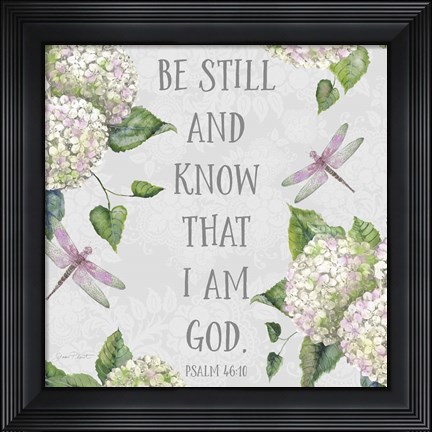 Framed Bible Verse With Hydrangeas - A Print