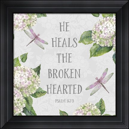 Framed Bible Verse With Hydrangeas - B Print