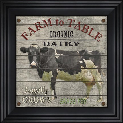Framed Farm To Table - Dairy Print