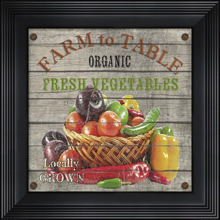 Framed Farm to Table - Fresh Vegetables Print