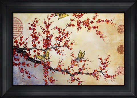 Framed Butterfly Blossoms - Asian Print