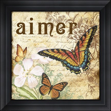 Framed Inspirational Butterflies 3 Print