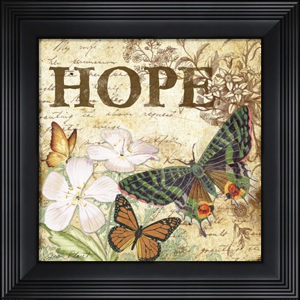 Framed Inspirational Butterflies - Hope Print