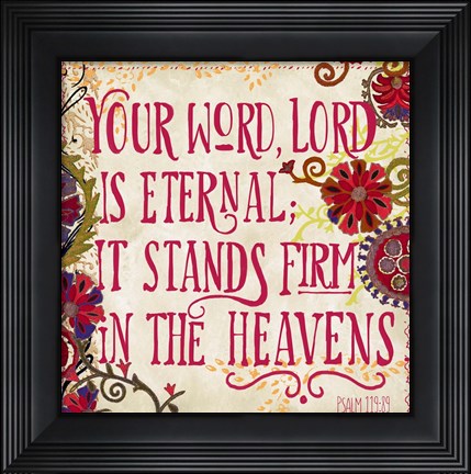 Framed Delecor Psalm I Print