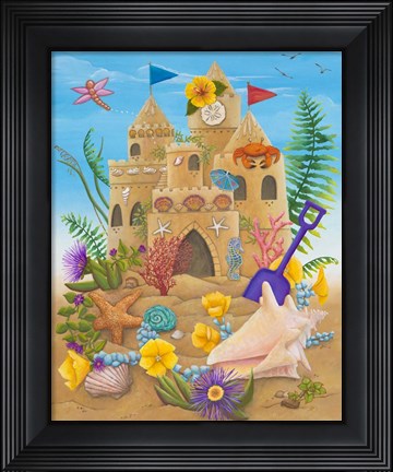 Framed Beach Castle Print