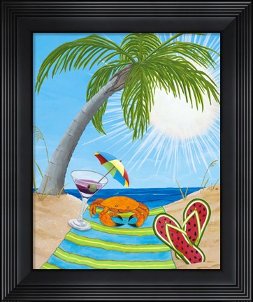 Framed Martini Crab Print
