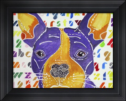 Framed Kessel the French Bulldog Print