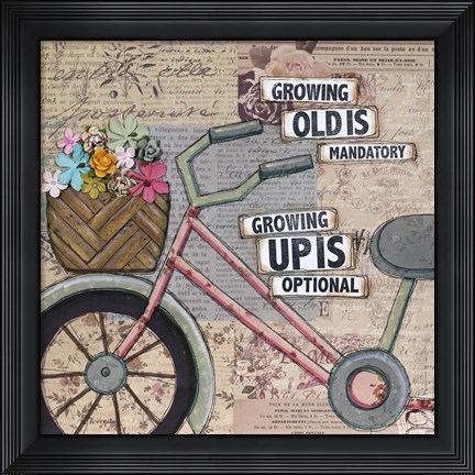 Framed Bike Growing Old Print