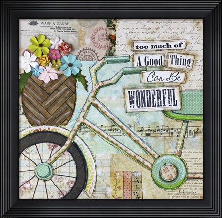 Framed Bike Too Wonderful Print