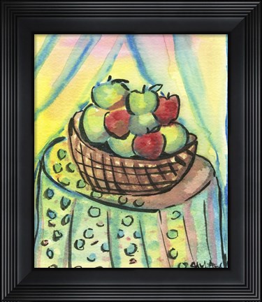 Framed Basket of Apples Print