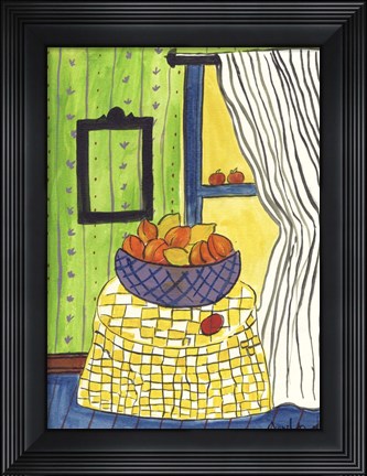Framed Bowl of Oranges and Lemons Print