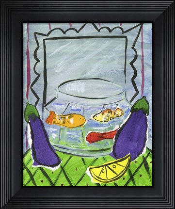 Framed Eggplants and Fish Print