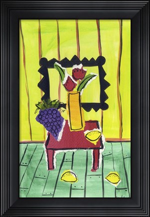 Framed Grapes and Lemons Print