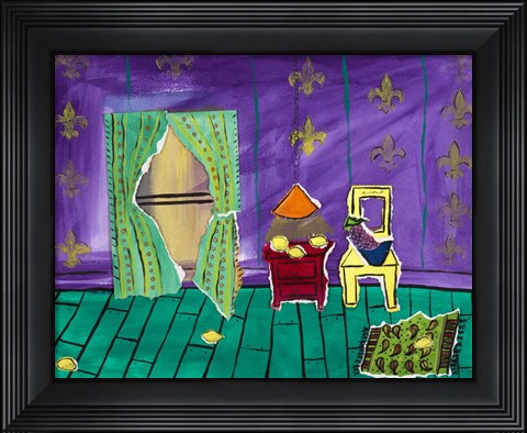 Framed Lemon Strewn Purple Room Print