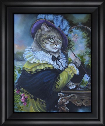 Framed Fancy a Cat Painting Print