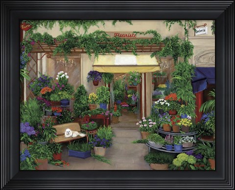Framed Lounging Among the Flowers Print