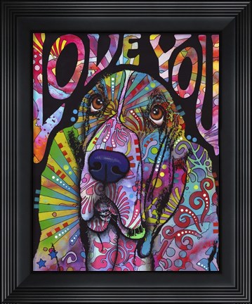 Framed Love You Basset Print