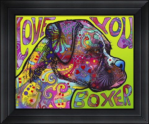Framed Love You Boxer Print