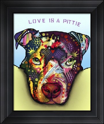 Framed Love Is A Pittie Print