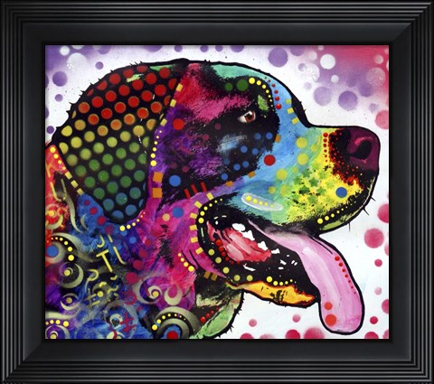 Framed St Bernard Profile Print