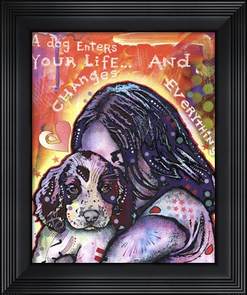 Framed Dog Changes Everything Print