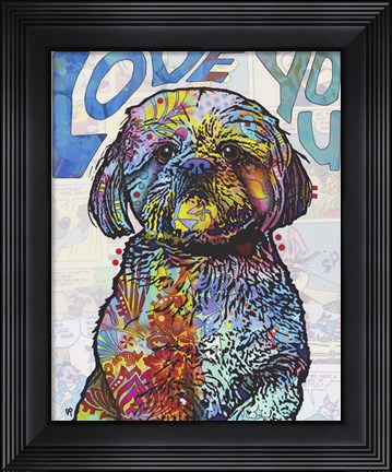 Framed Love You Shih Tzu Print