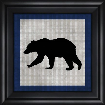 Framed Blue Bear Lodge Icon 2 Print