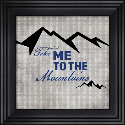 Framed Blue Bear Lodge Sign 1 Print