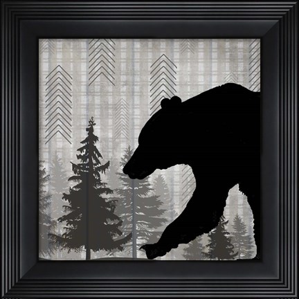 Framed Blue Bear Lodge Sign 5 Print