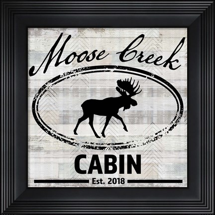 Framed Blue Bear Lodge Sign 7 Print