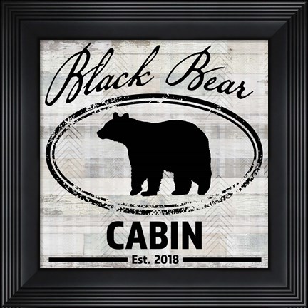 Framed Blue Bear Lodge Sign 8 Print