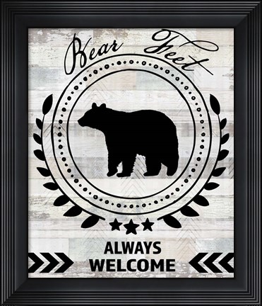 Framed Blue Bear Lodge Sign 9 Print