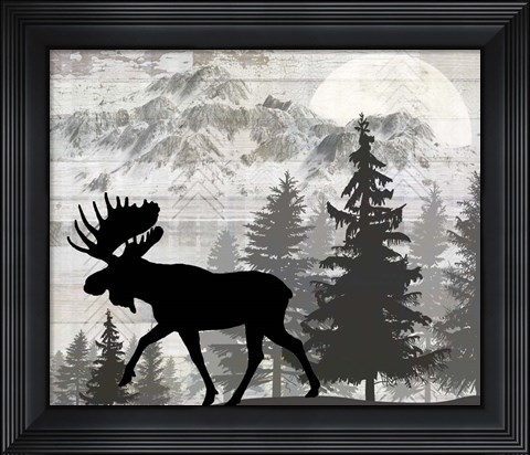 Framed Blue Bear Lodge Sign 11 Print