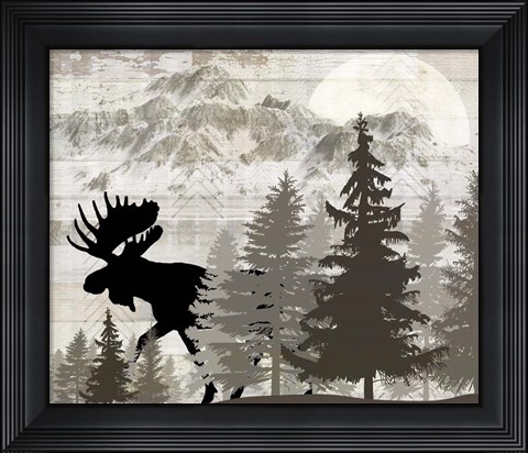 Framed Blue Bear Lodge Sign 13 Print