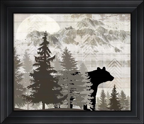 Framed Blue Bear Lodge Sign 14 Print