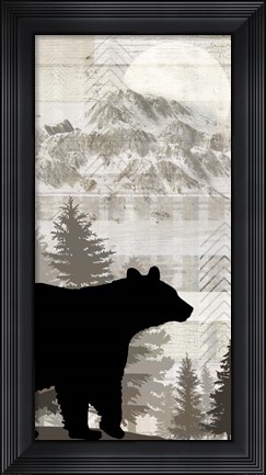 Framed Blue Bear Lodge Sign 15 Print