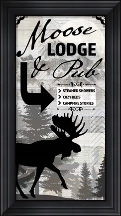 Framed Blue Bear Lodge Sign 18 Print