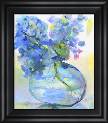 Framed Hydrangea In Fish Bowl Print