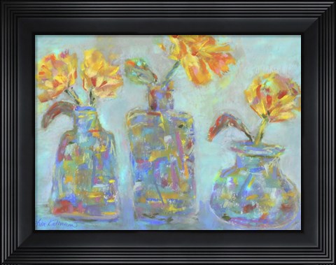 Framed Nina&#39;s Three Bud Vases Print