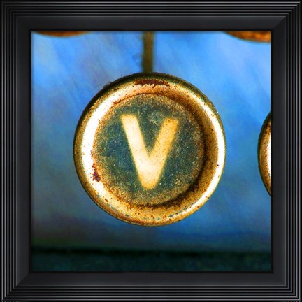 Framed Letter V of Typewriter &#39;LOVE&#39; Print